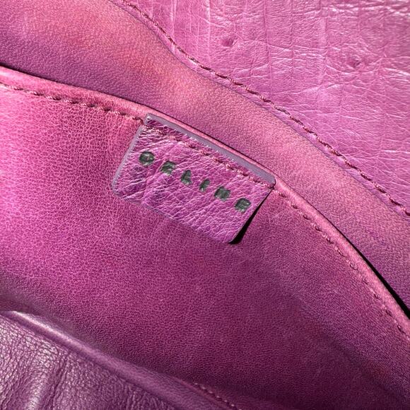 CELINE Michael Kors Boogie Bag Handbag Sd Gm 0097 Exotics Ostrich Purple Italy - Picture 16 of 16